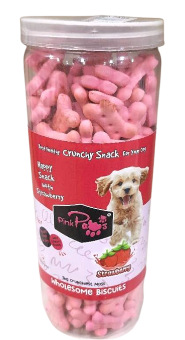 PINK PAWS BISCUITS – STRAWBERRY 600GM