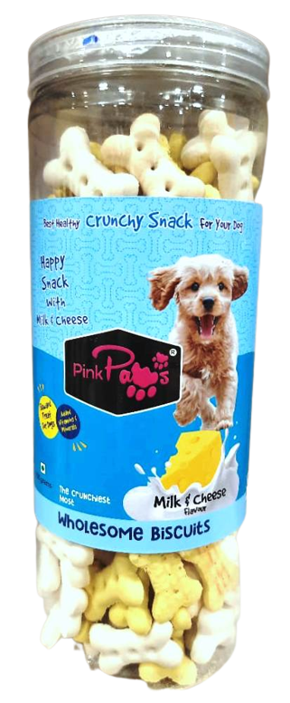 PINK PAWS BISCUITS – MILK & CHEESE 600GM